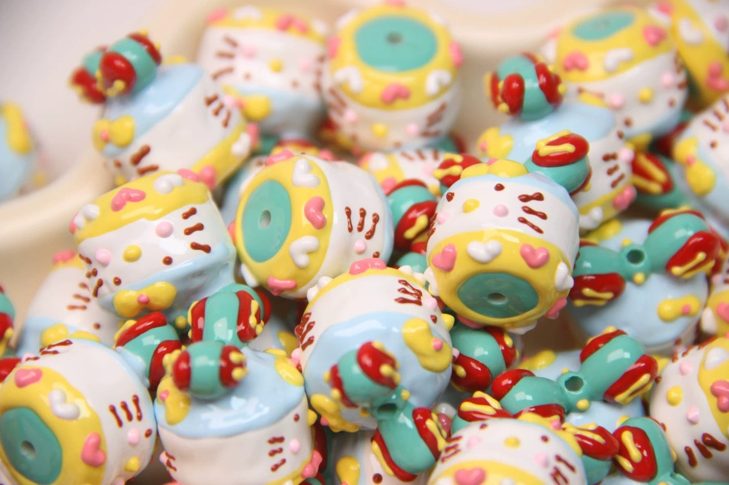 Milk Carton Hand-Painted Beads
