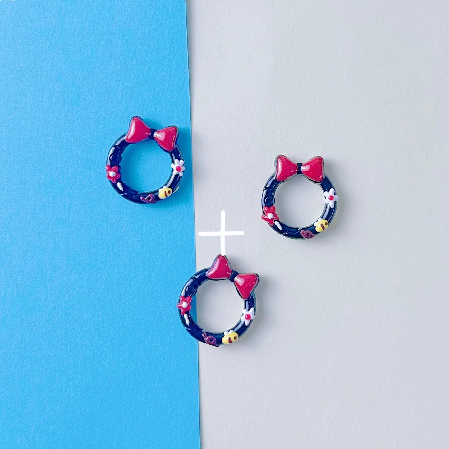 Hand-Painted Bow Keychain