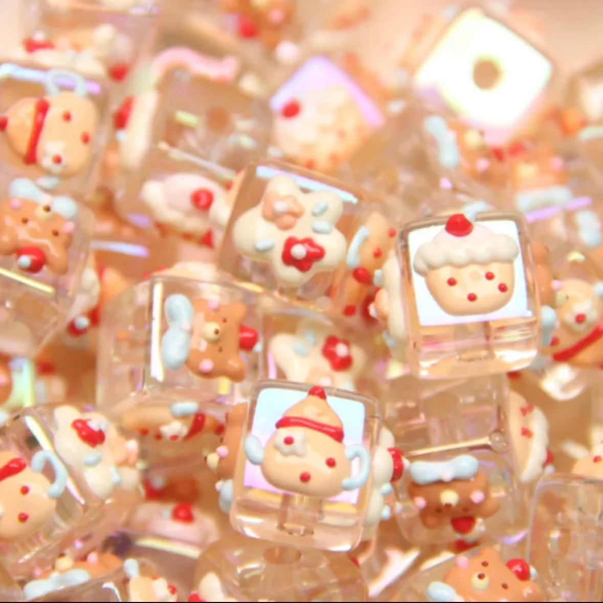 Square Hand-Painted Bead