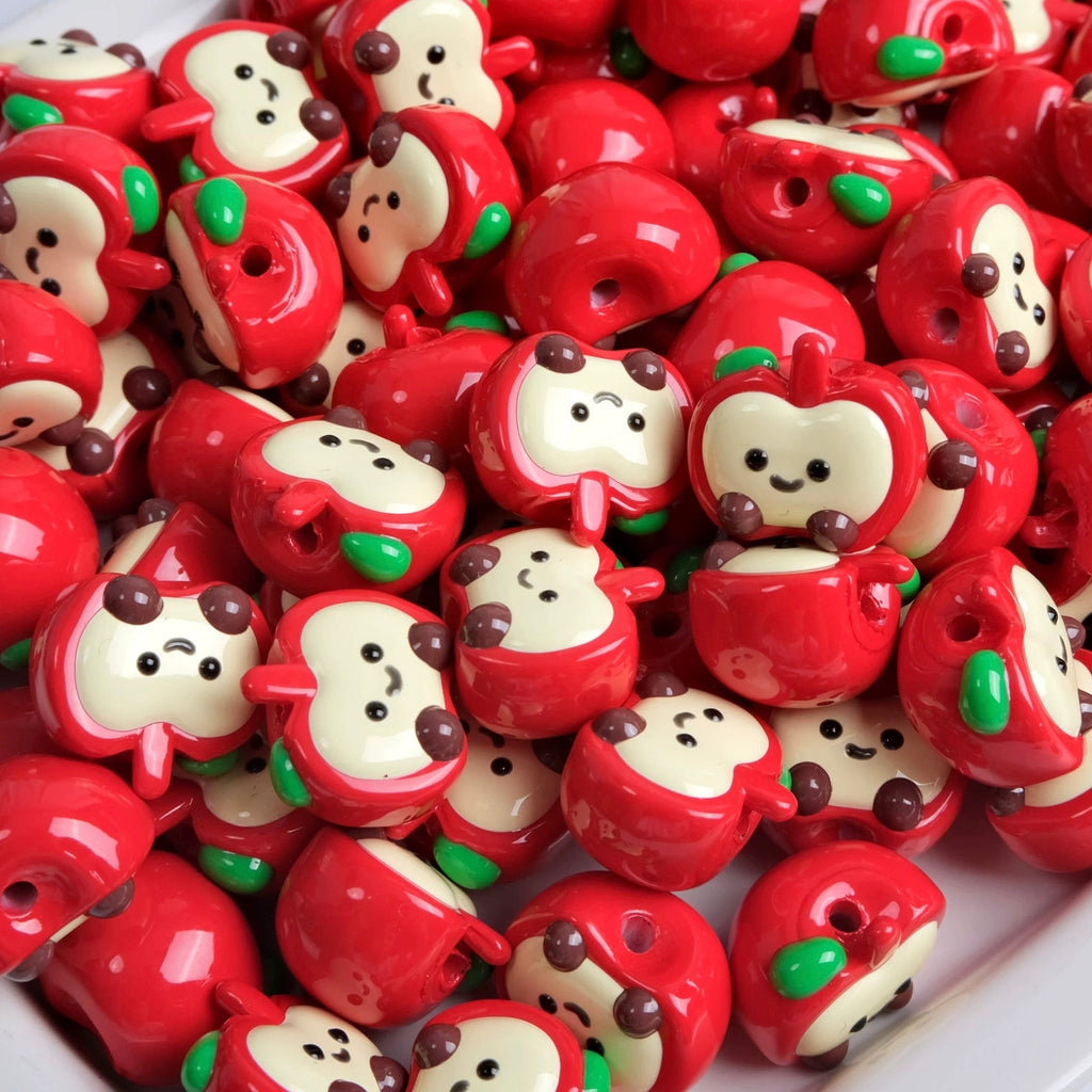 Hand-Painted Apple Beads