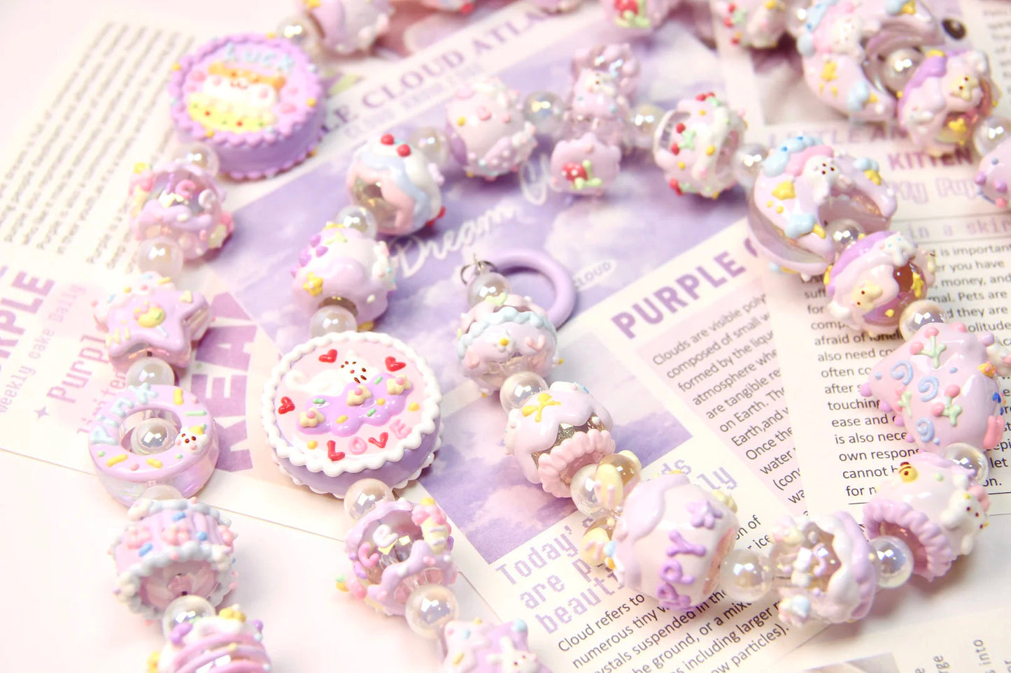 Purple Hand-Painted Beads