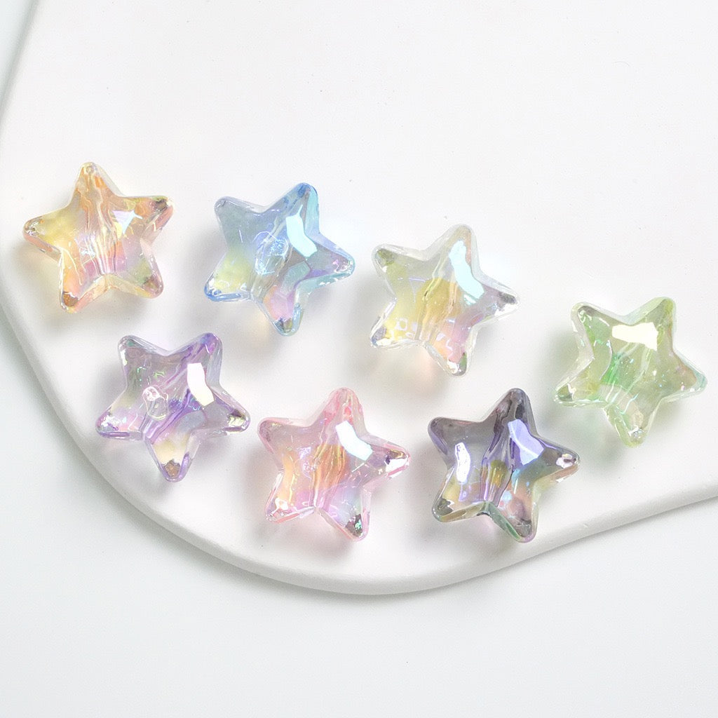 Transparent Star-Shaped Heart-Shaped Beads