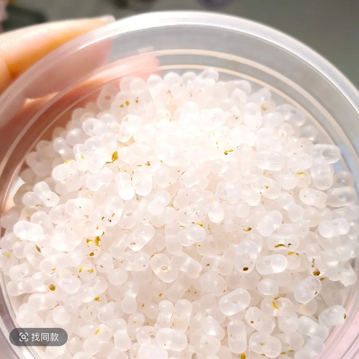 Micro-Glittering Peanut-Shaped Beads