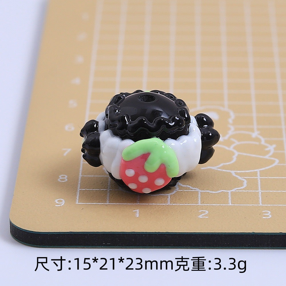Hand-painted Strawberry Beads