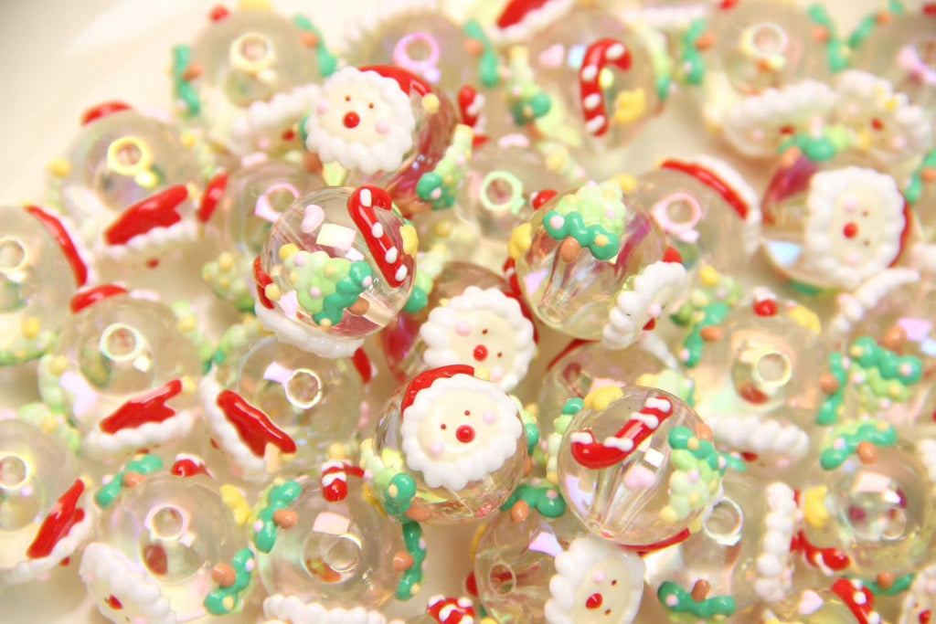 Christmas Hand-Painted Beads