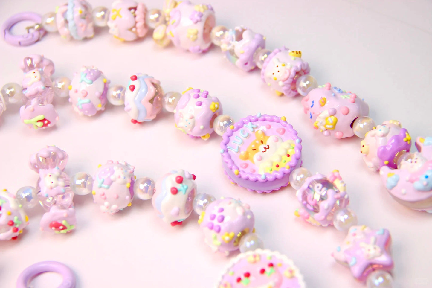 Purple Hand-Painted Beads