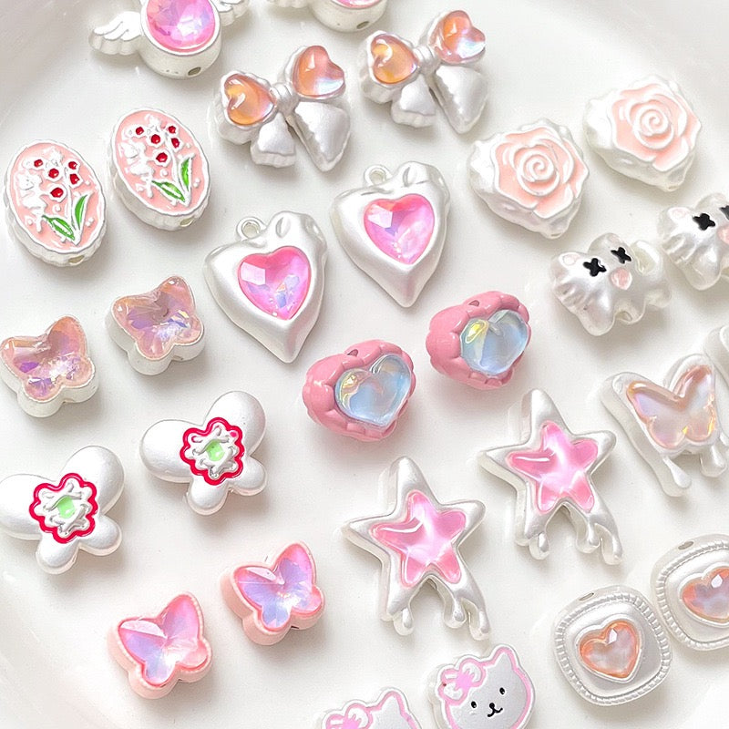 Pink Alloy Beads