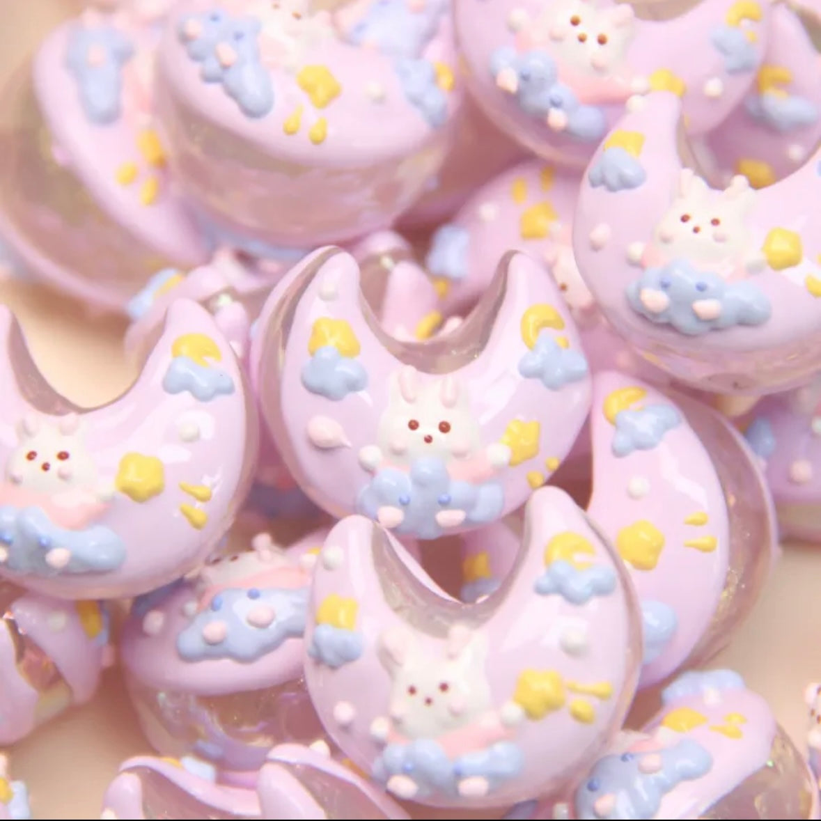 Hand-Painted Moon Bead