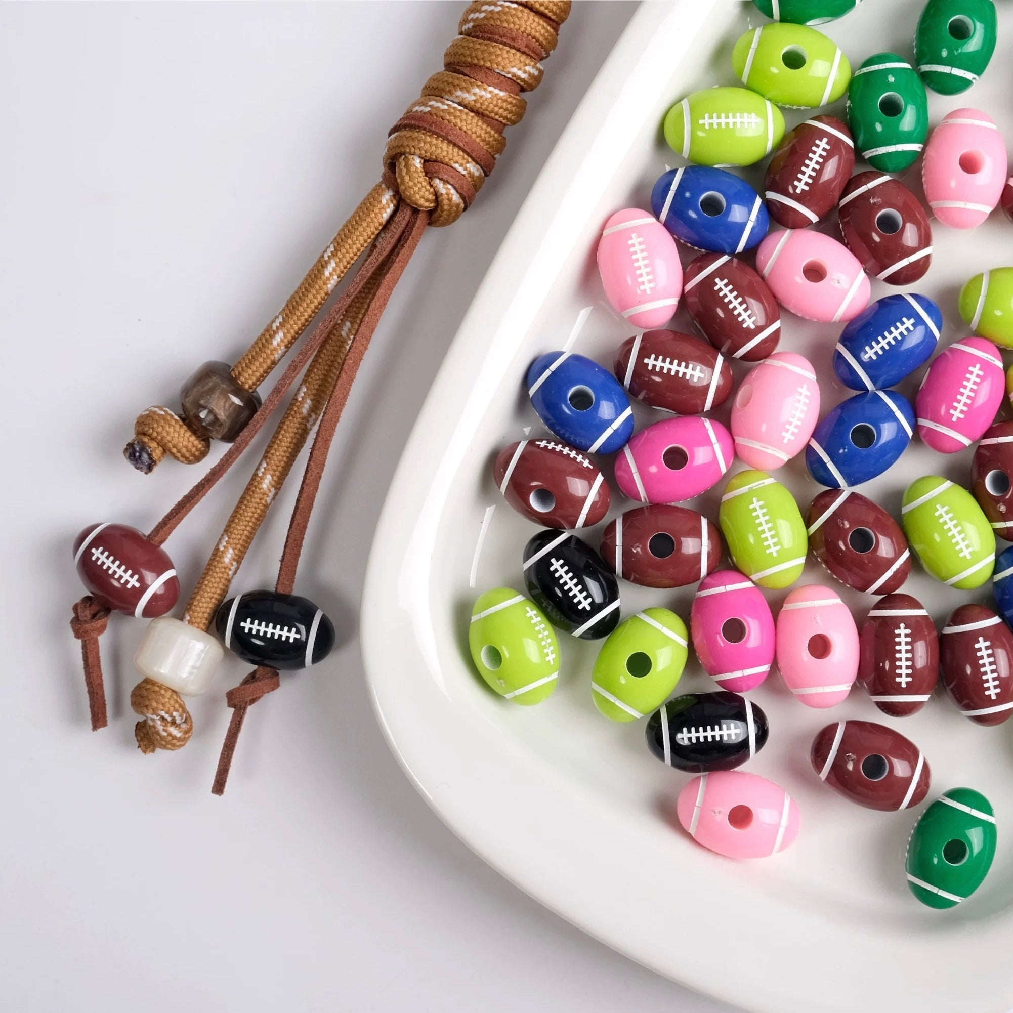Rugby-Shaped Beads