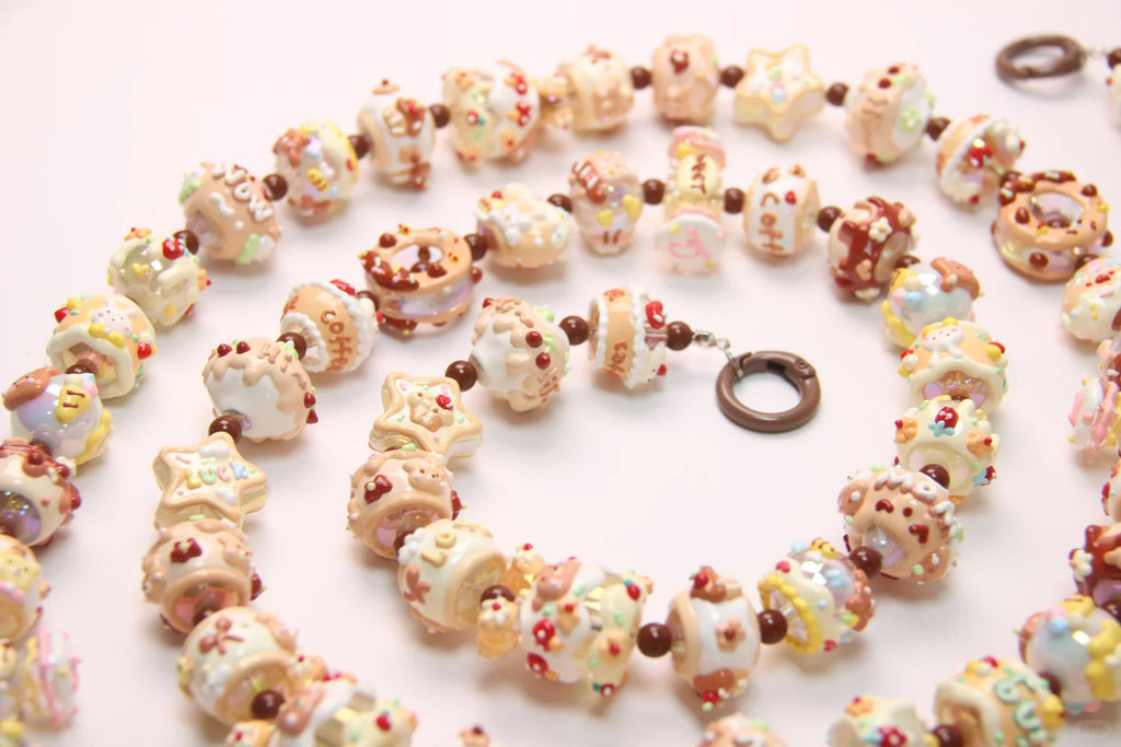 Coffee Color Hand-Painted Beads