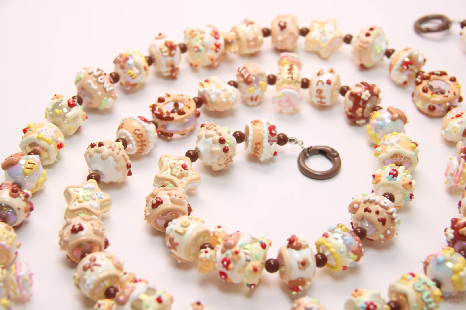 Coffee Color Hand-Painted Beads