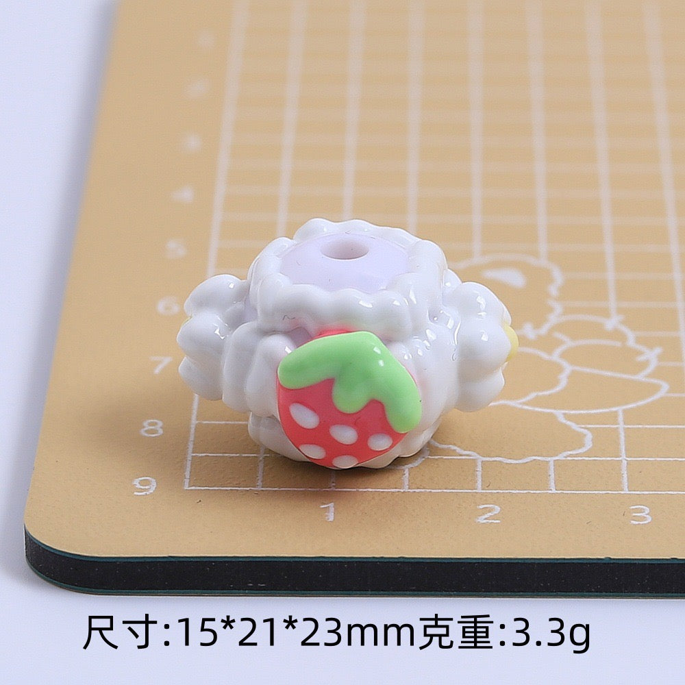 Hand-painted Strawberry Beads