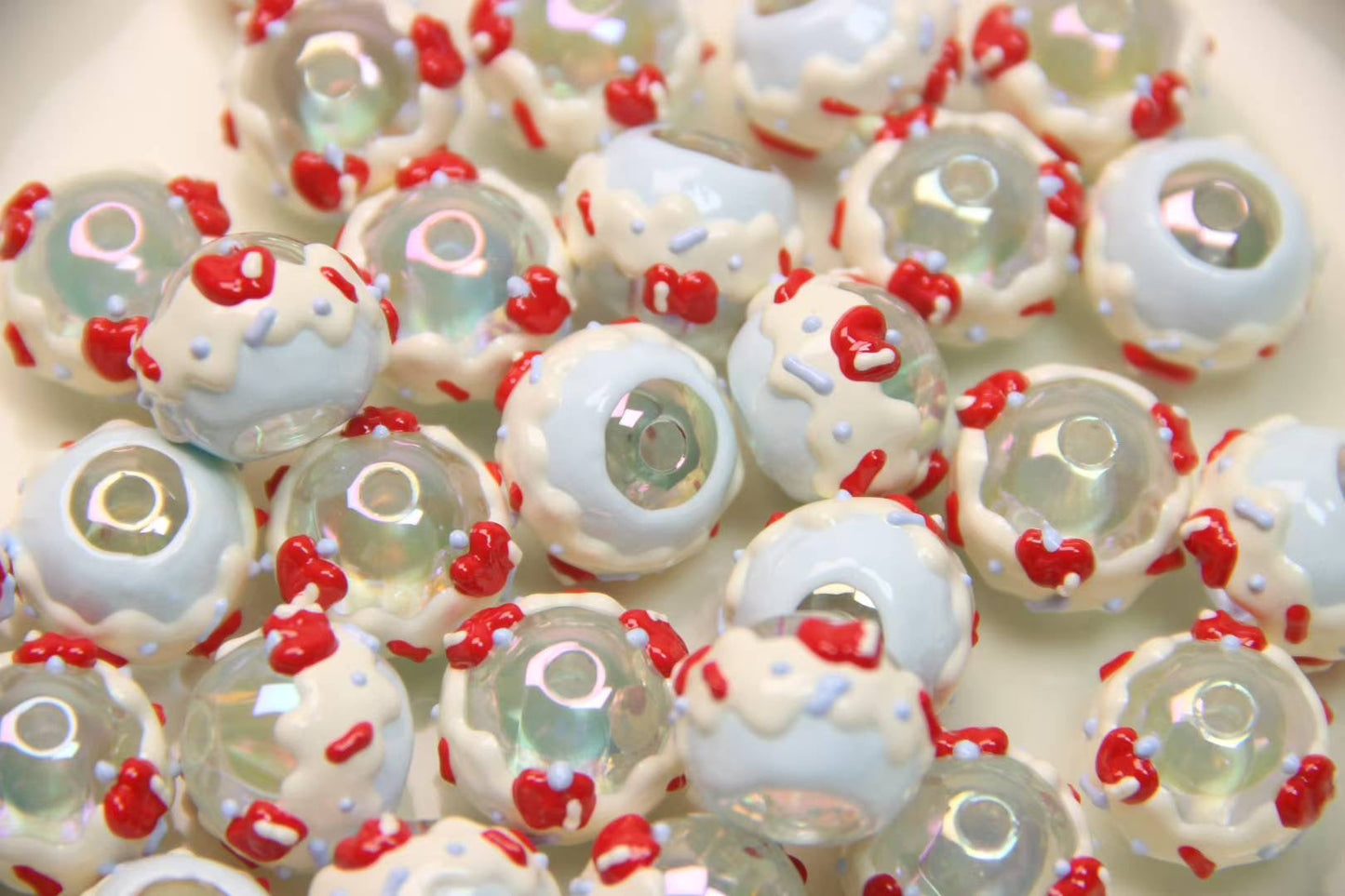 Red Hand-Painted Beads