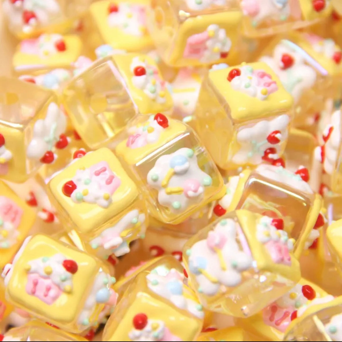 Square Hand-Painted Bead