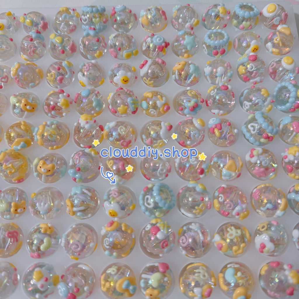 Blue Band-Painted Beads