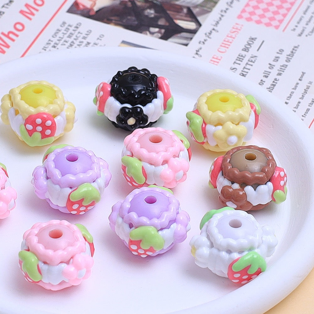 Hand-painted Strawberry Beads