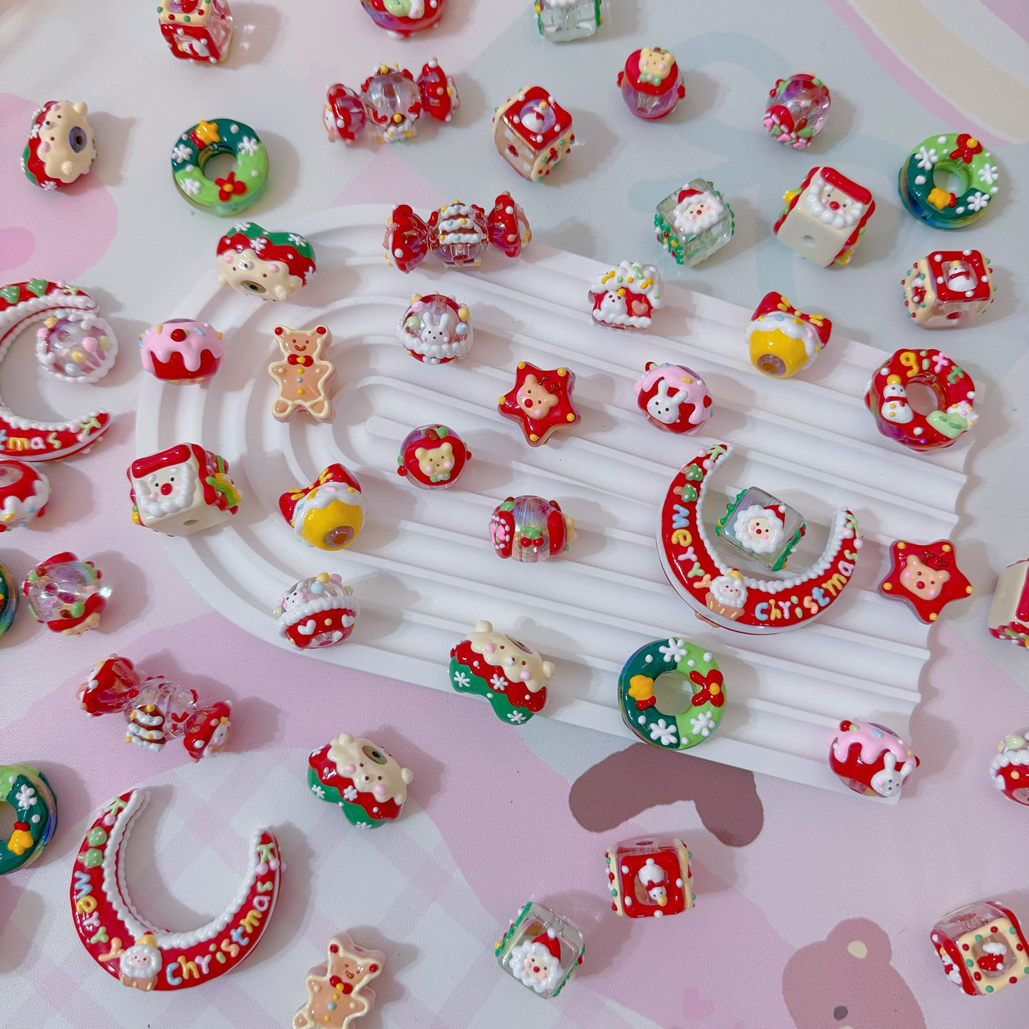 Red Series Hand-Painted Beads