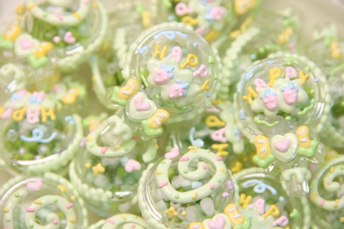 Hand-Painted Lollipop-Shaped Beads