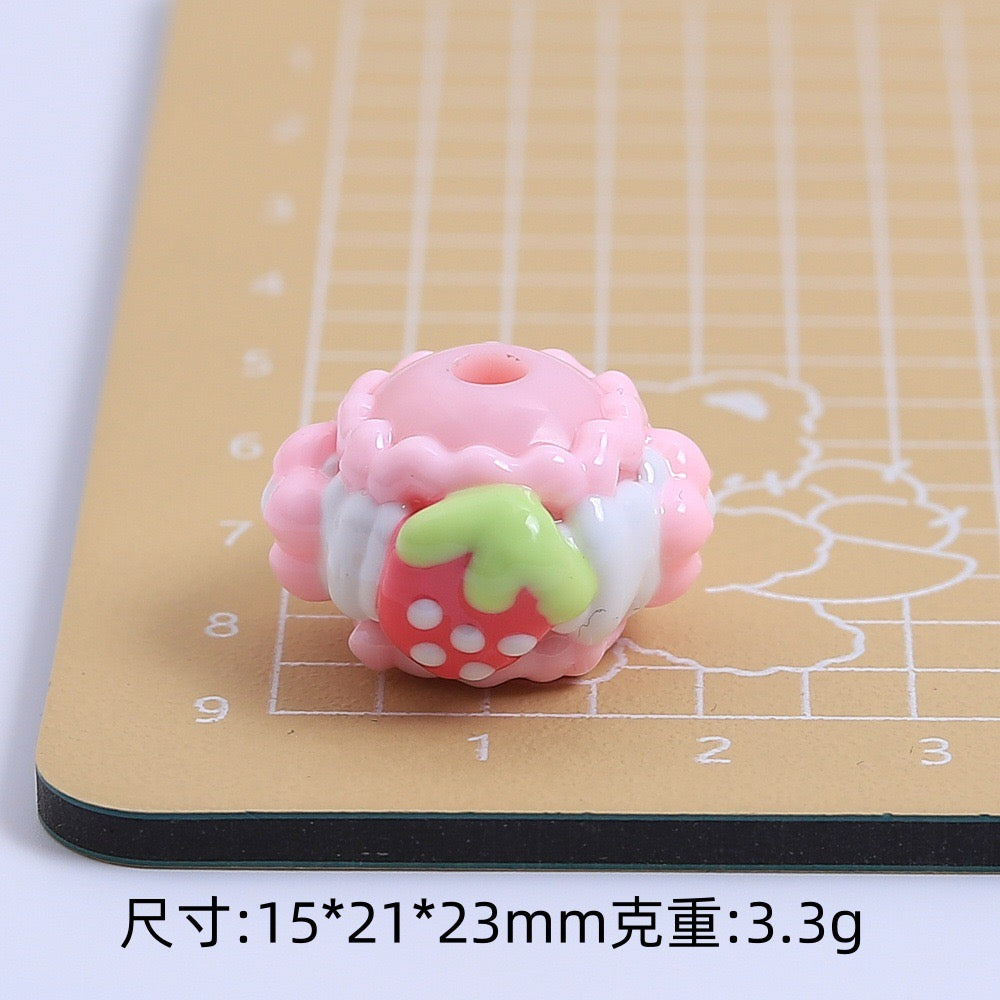 Hand-painted Strawberry Beads