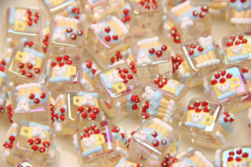 Coffee-Colored Hand-Painted Beads