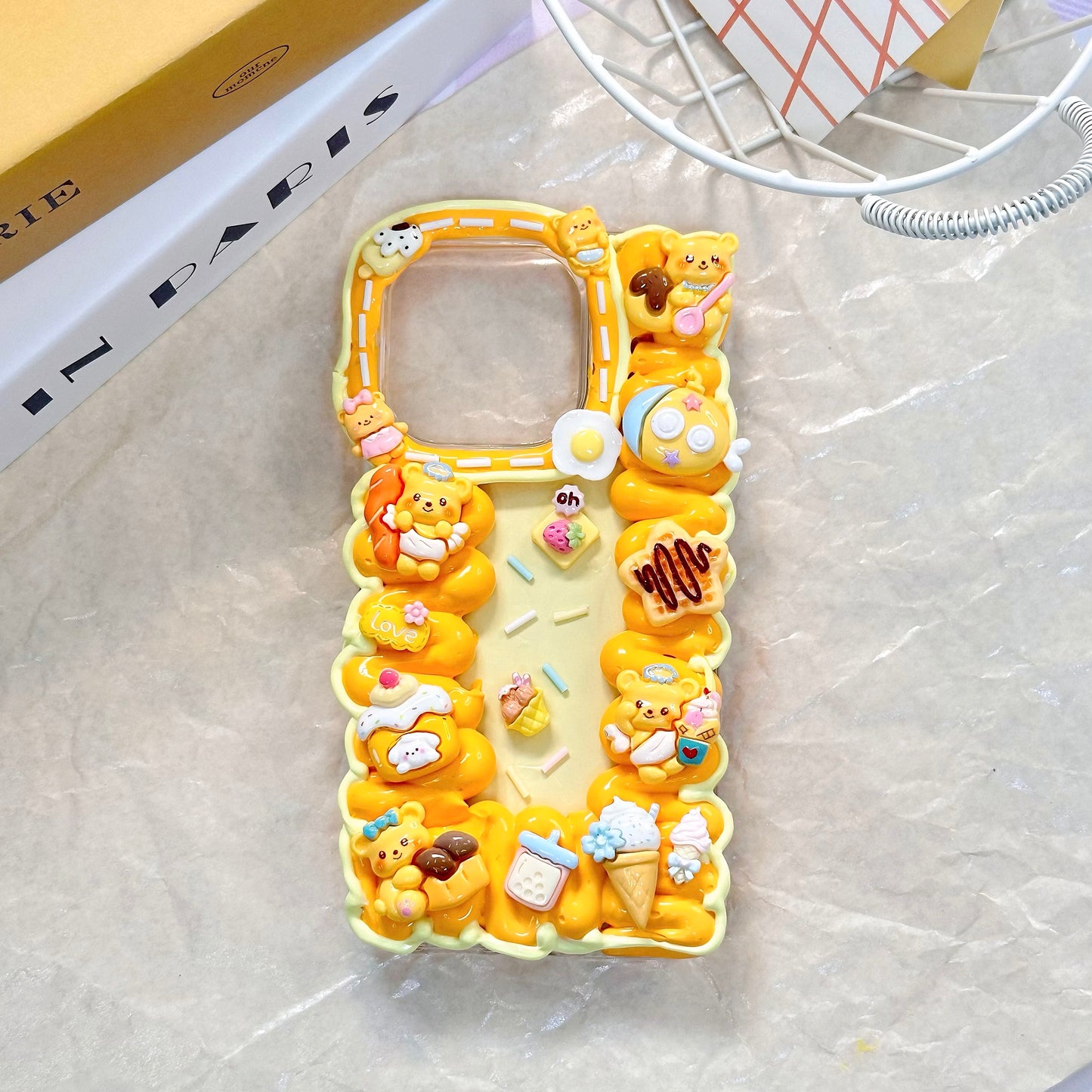 Yellow bear cream rubber mobile phone case