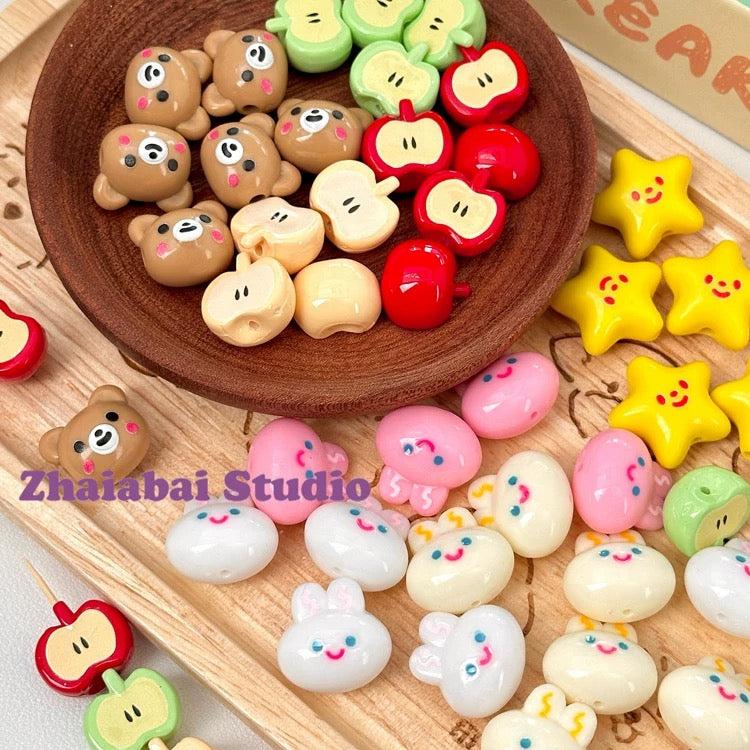 Cute Apple Cartoon Beads