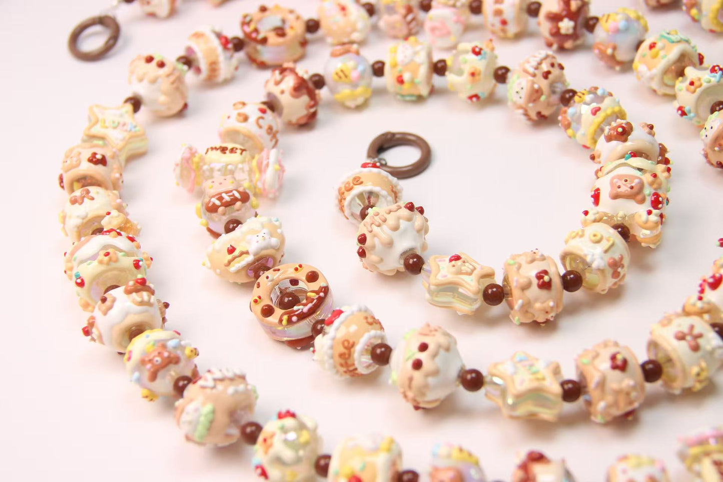 Coffee-Colored Hand-Painted Beads