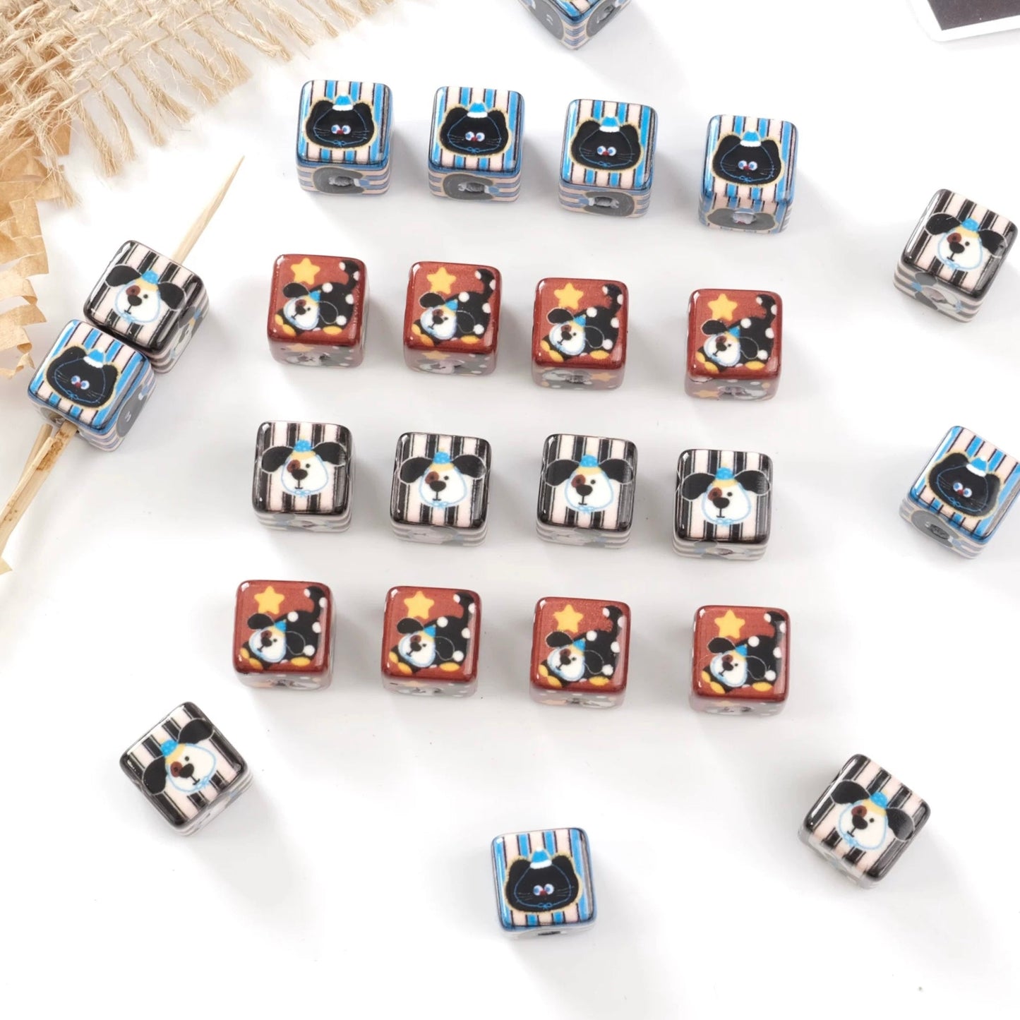 Small Dog Square Beaded