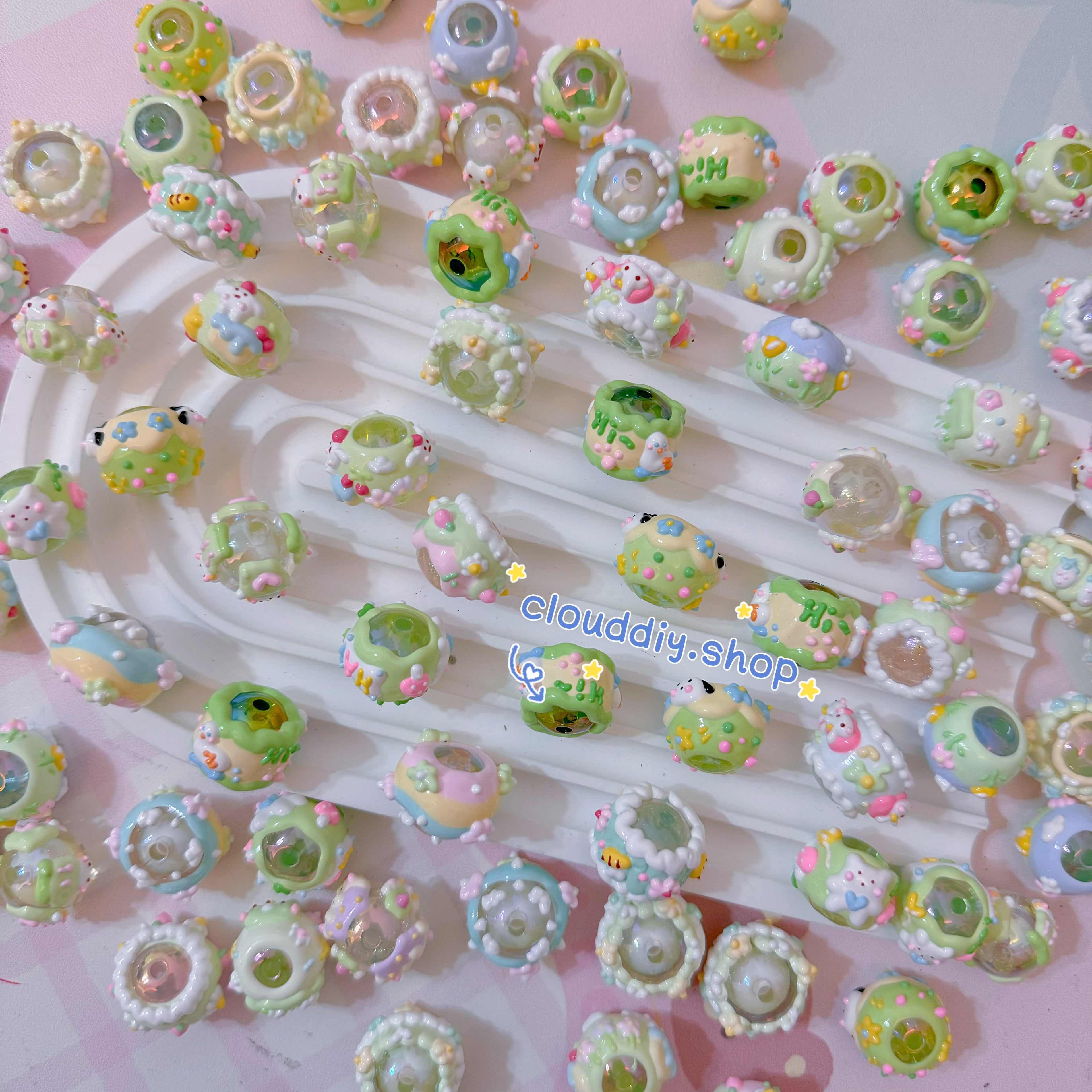 Hand-Painted Beads In Lovely Colors