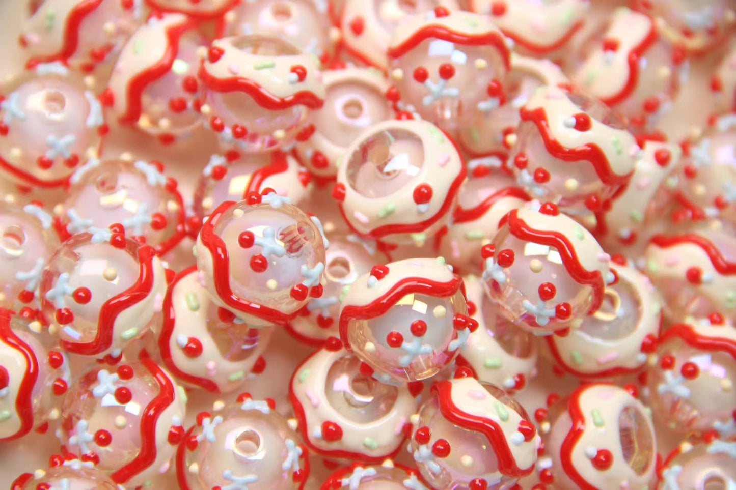 Red Hand-Painted Beads