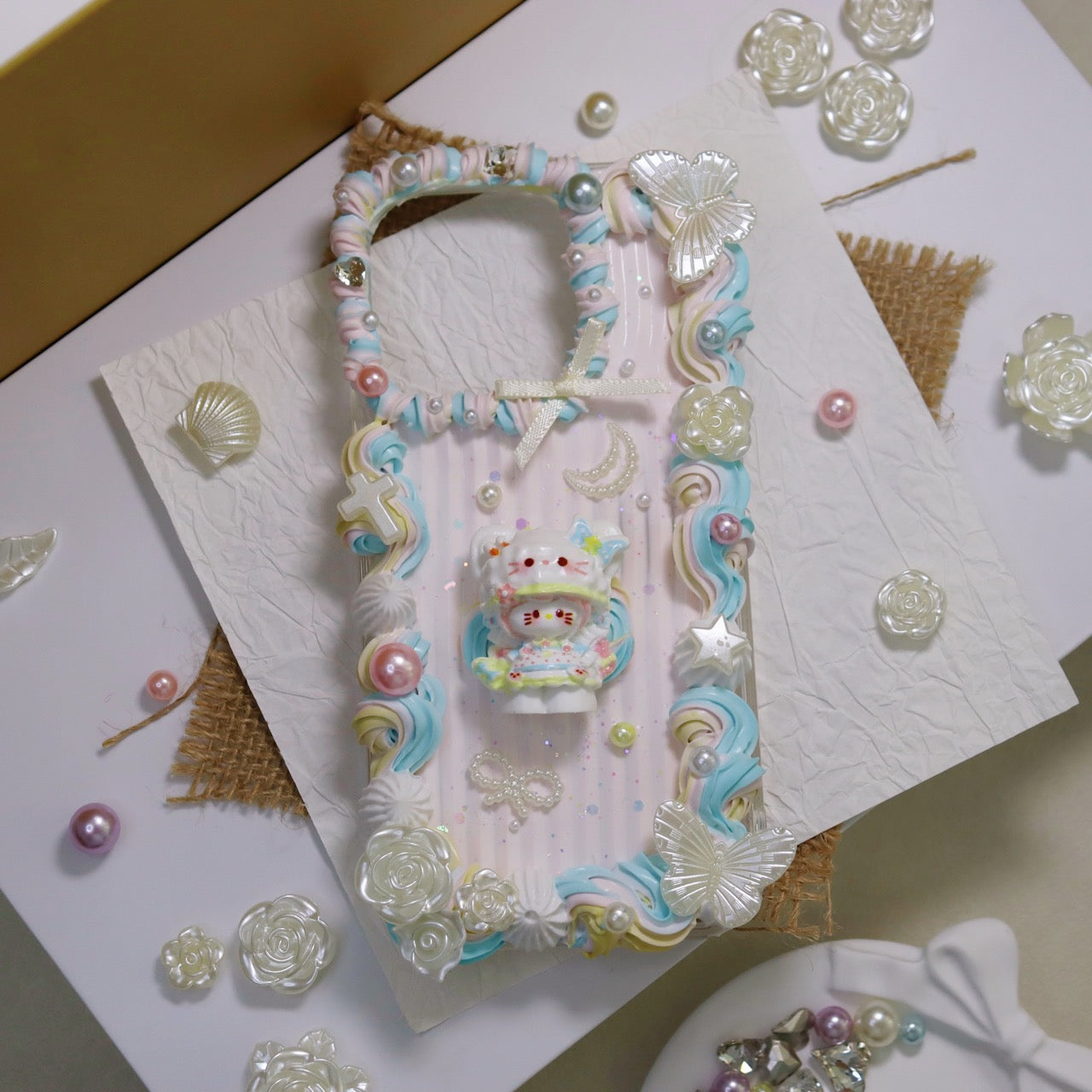 Cute cartoon cream glue mobile phone case