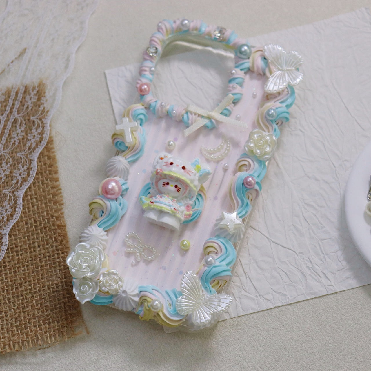 Cute cartoon cream glue mobile phone case