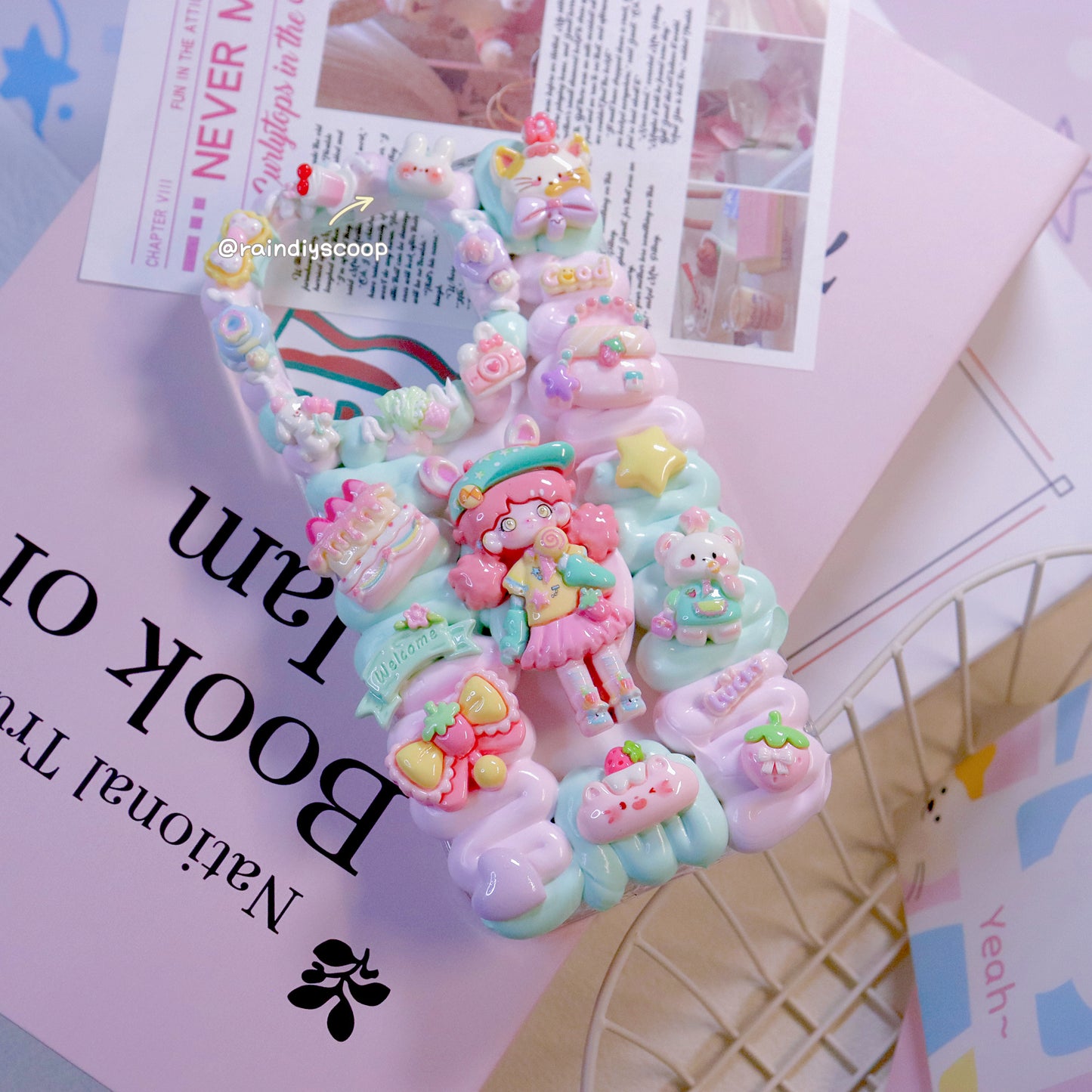 Cute cartoon charm cream glue mobile phone case