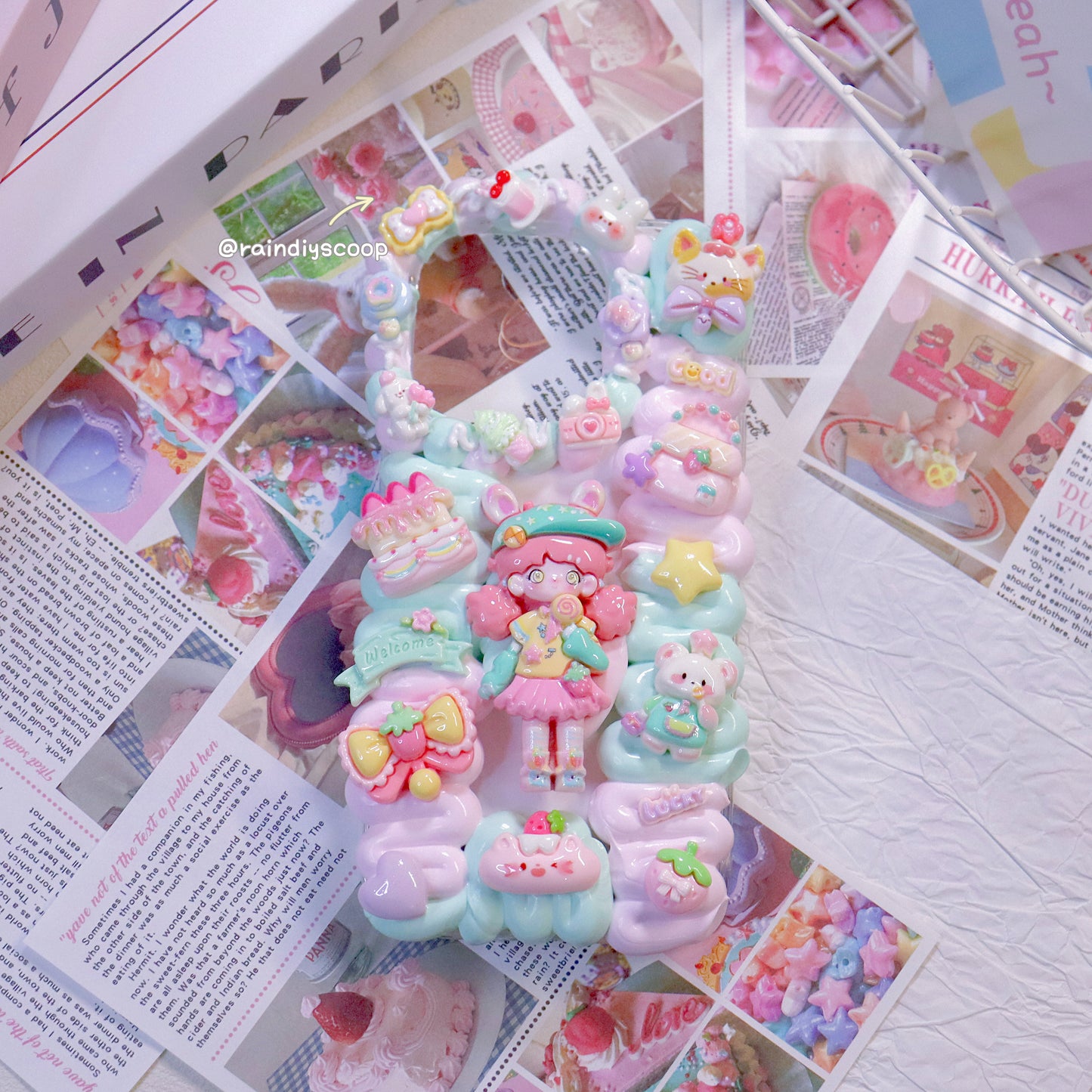 Cute cartoon charm cream glue mobile phone case