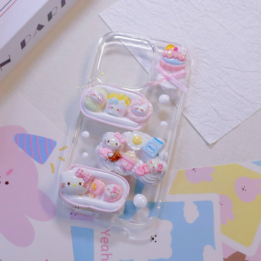 Cute cartoon charm cream glue mobile phone case