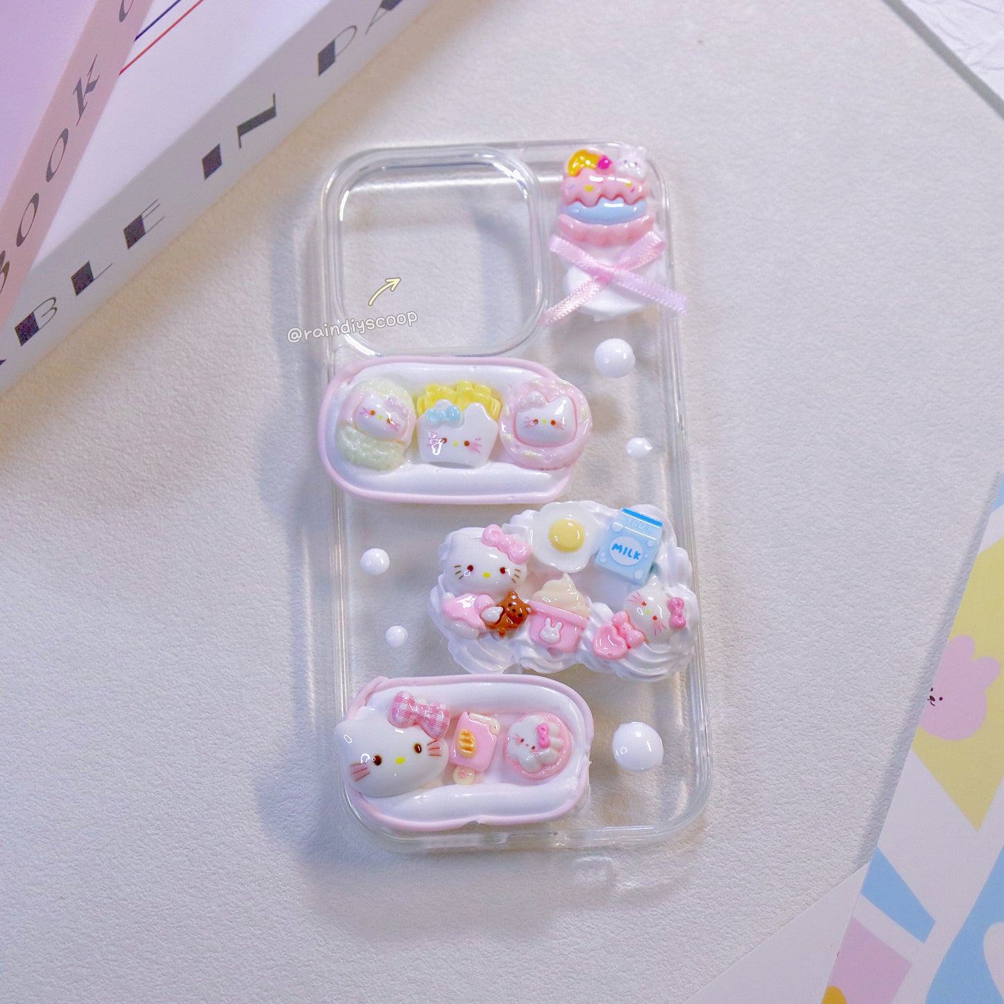 Cute cartoon charm cream glue mobile phone case