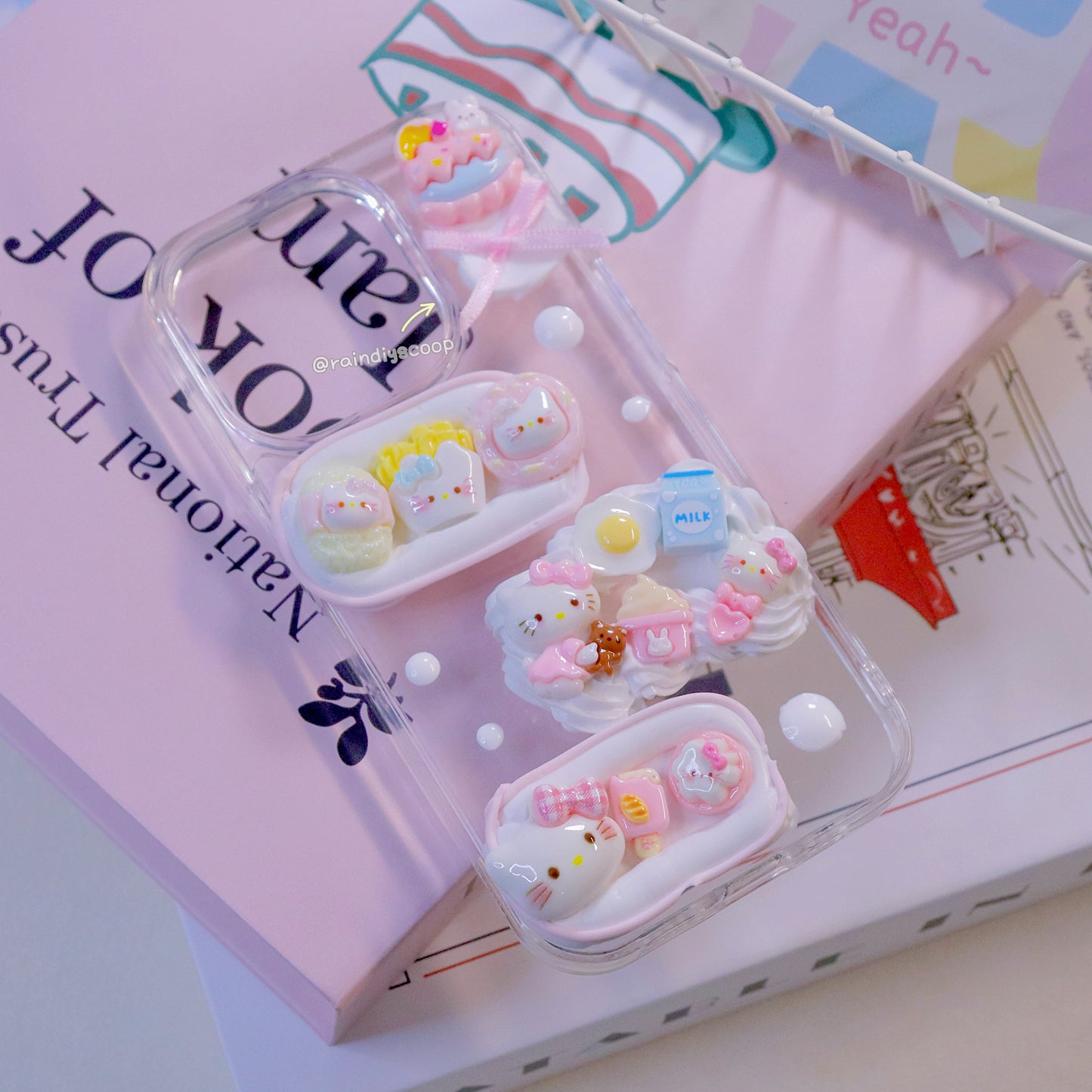 Cute cartoon charm cream glue mobile phone case