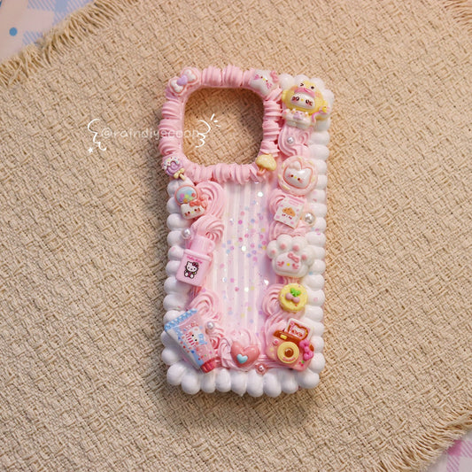 Cute cartoon cream glue mobile phone case