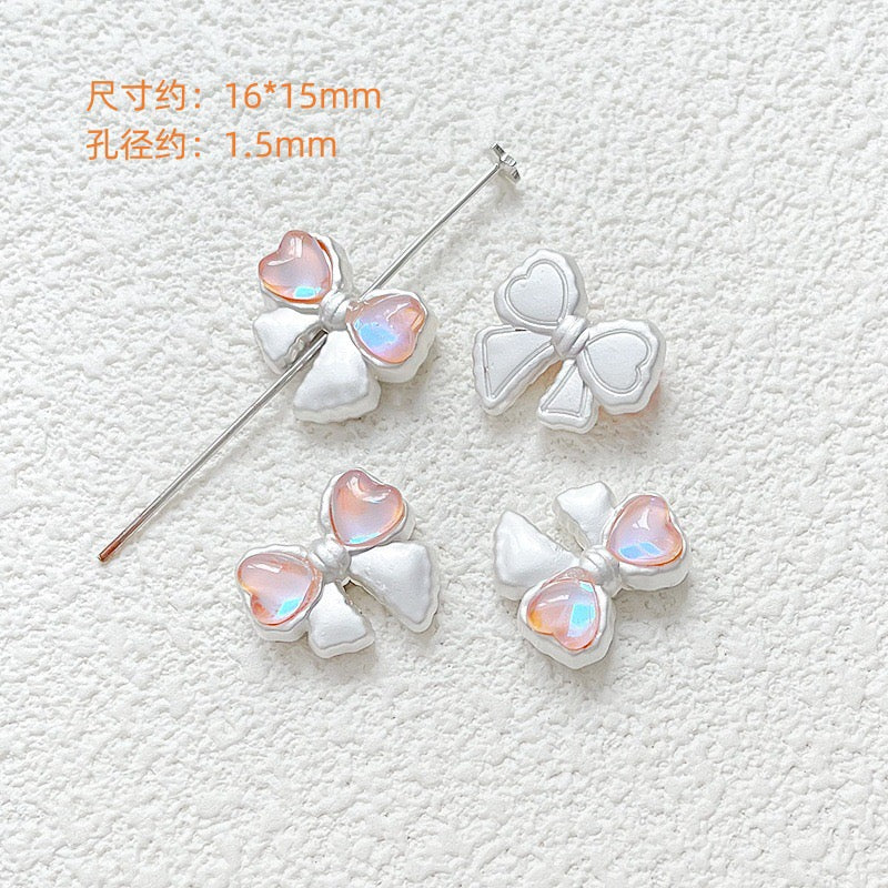 Pink Alloy Beads