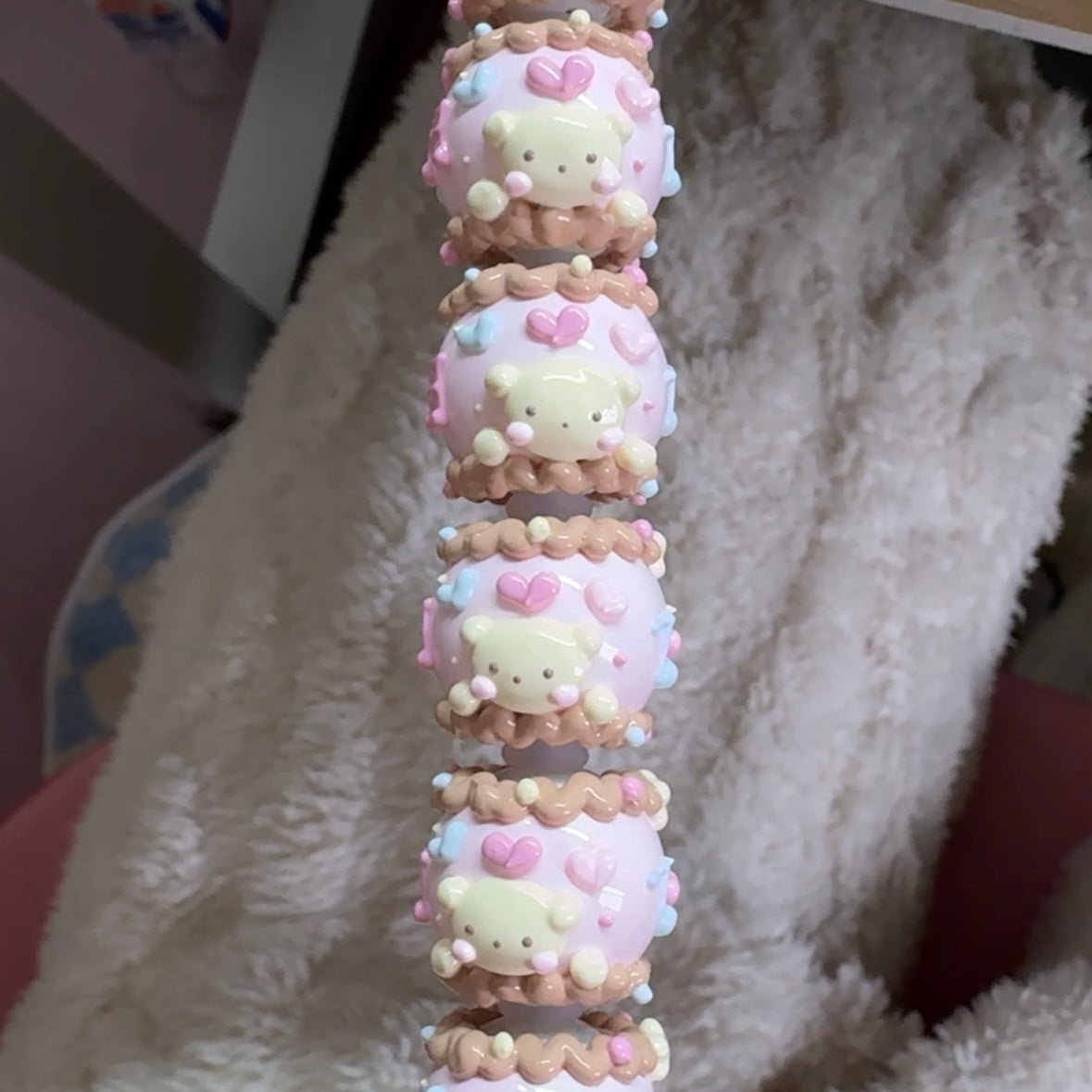 Coffee Pink Hand-Painted Beads