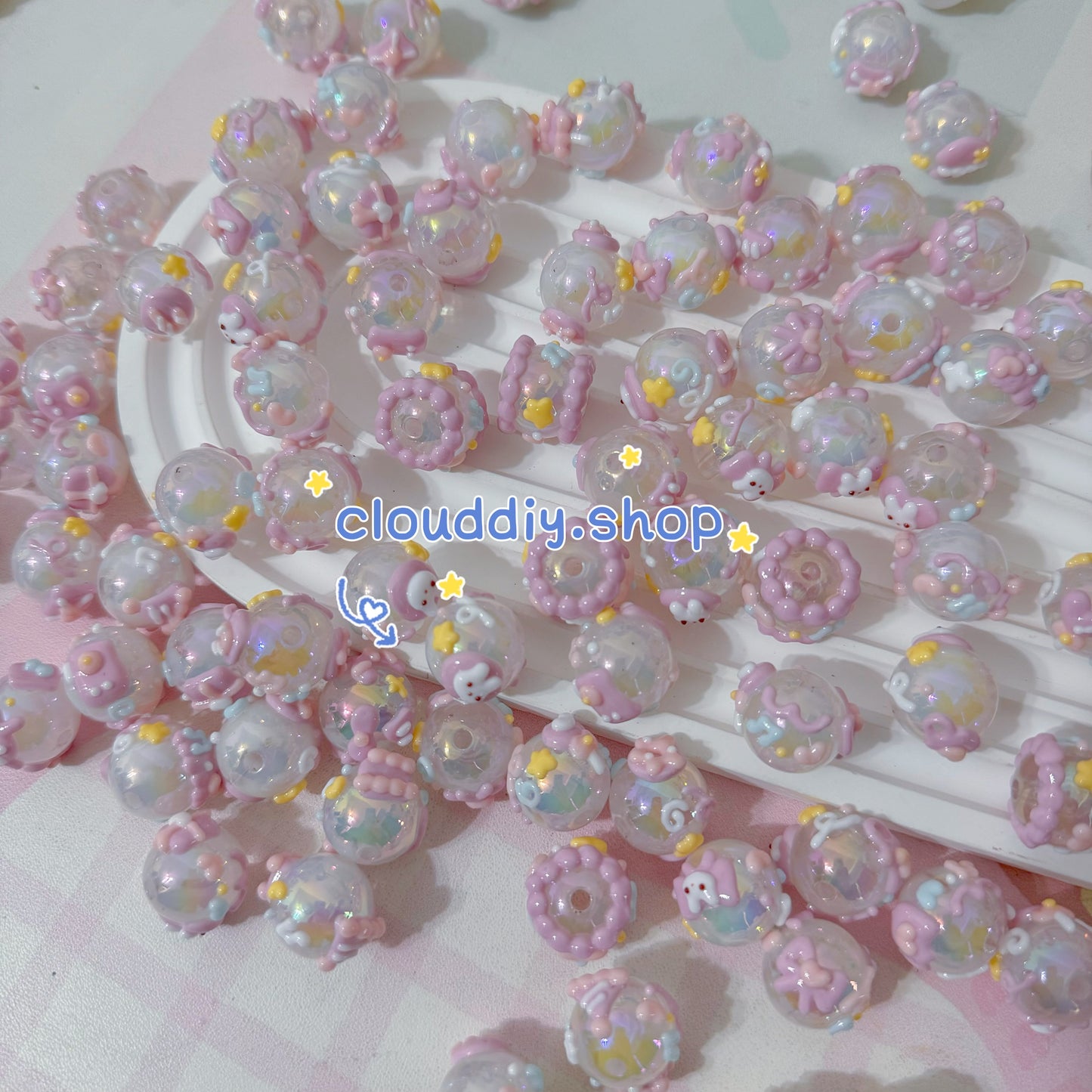 Purple Hand-Painted Beads
