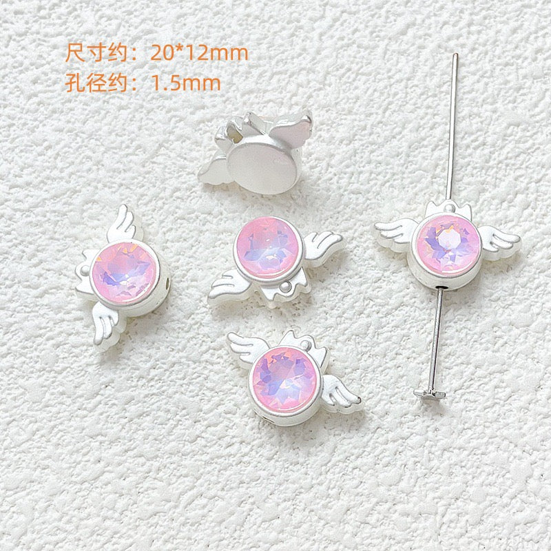 Pink Alloy Beads