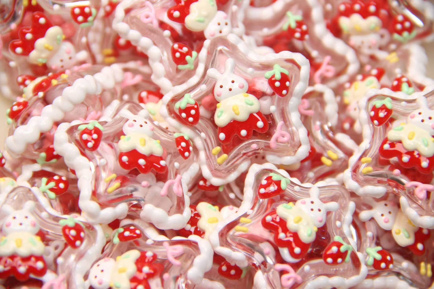Red Hand-Painted Beads