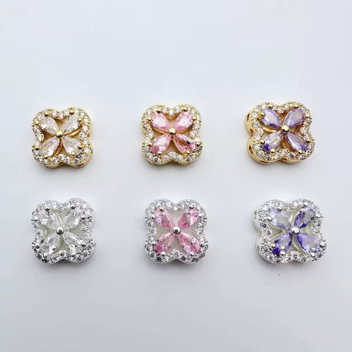 Crystal Flower Four-Way Beads