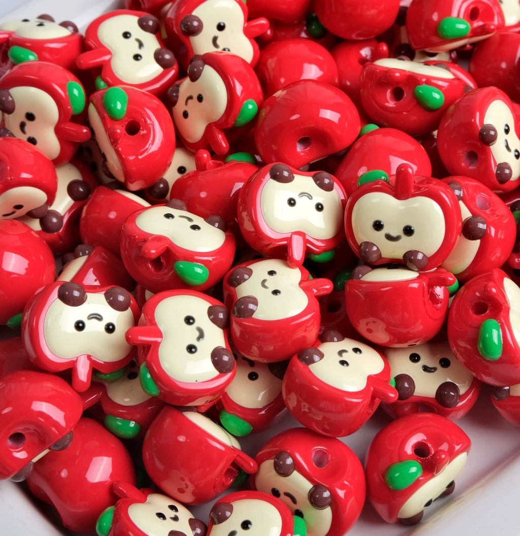Hand-Painted Apple Beads
