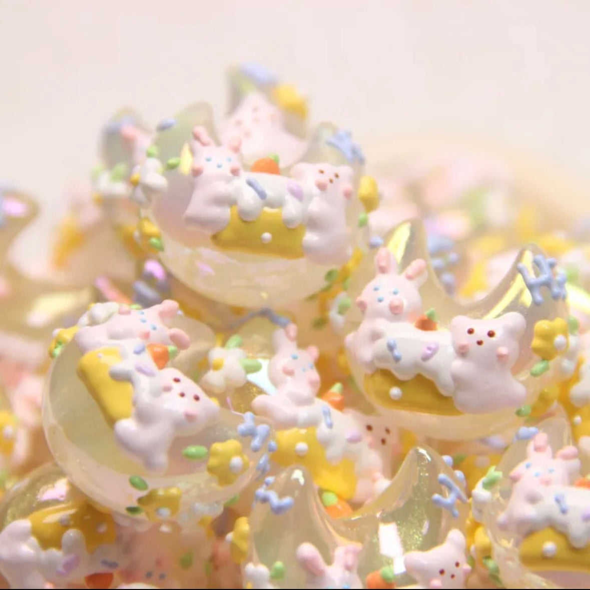 Hand-Painted Moon Bead