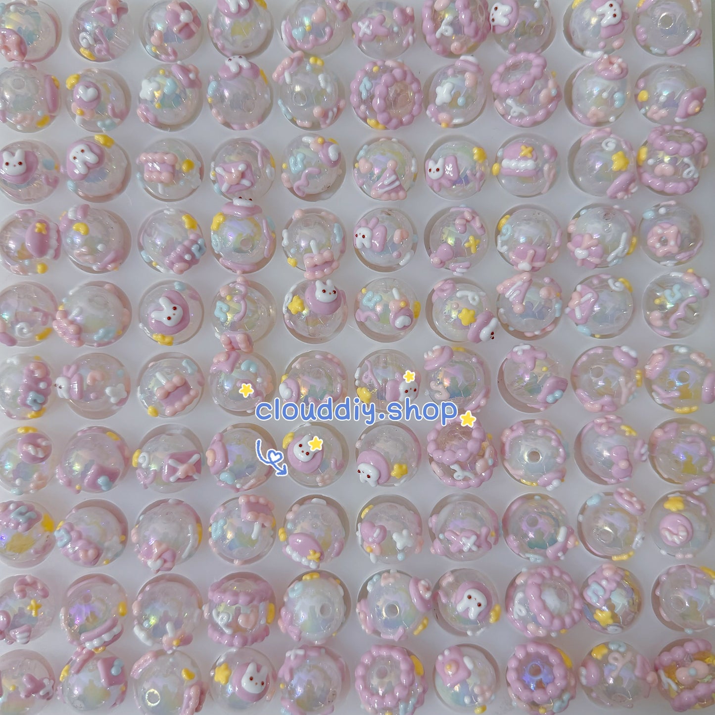 Purple Hand-Painted Beads