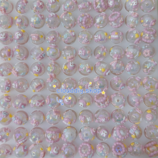Purple Hand-Painted Beads