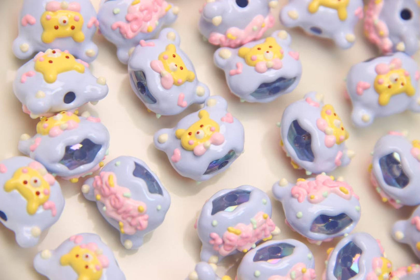 Hand-painted Bear Head Beads
