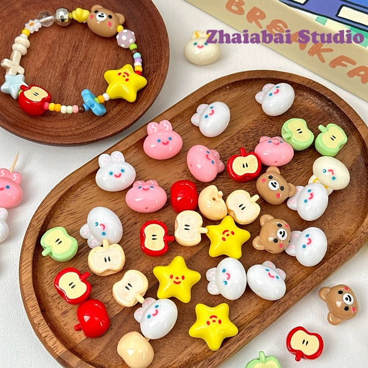 Cute Apple Cartoon Beads